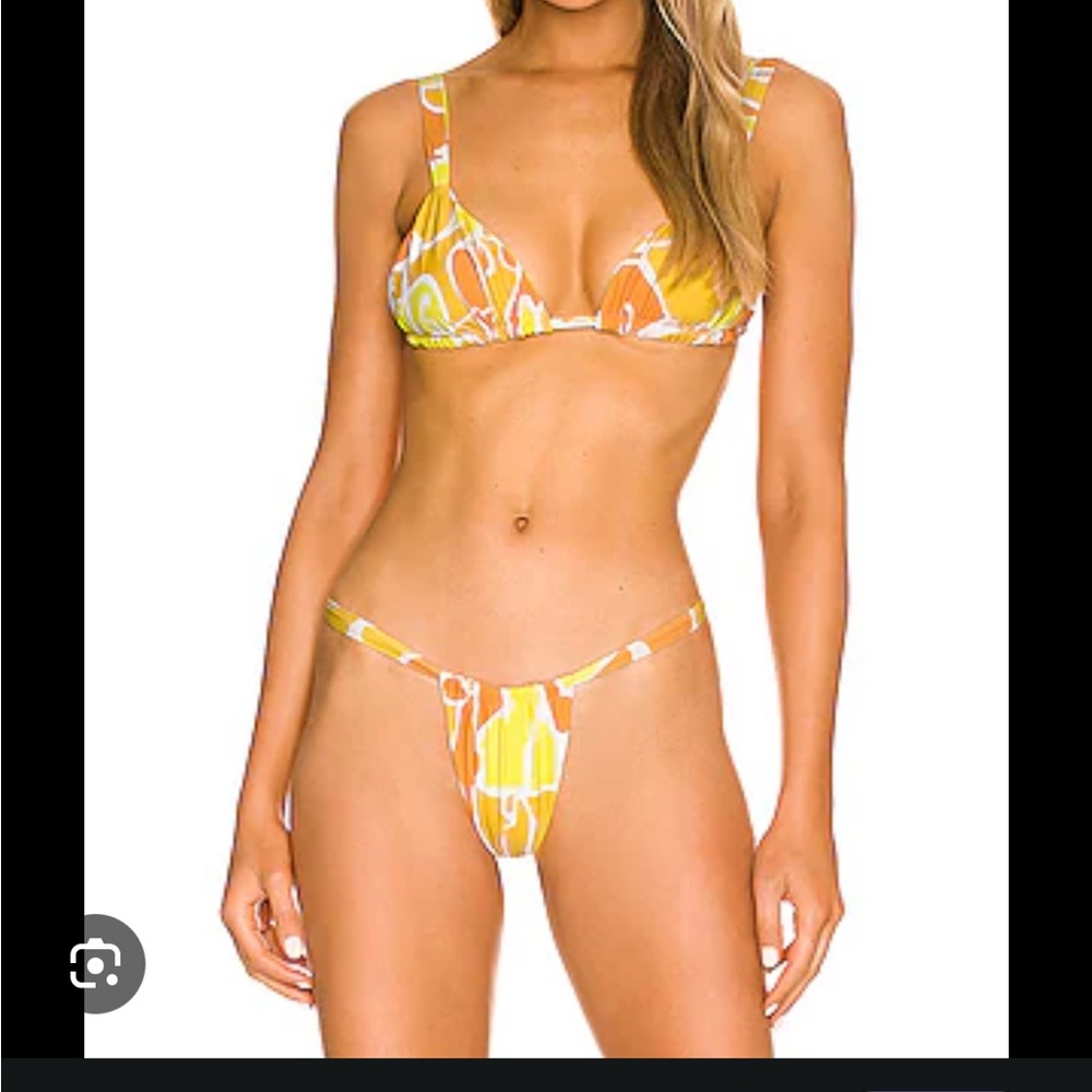 Faithfull the Brand Orange and Yellow Bikini